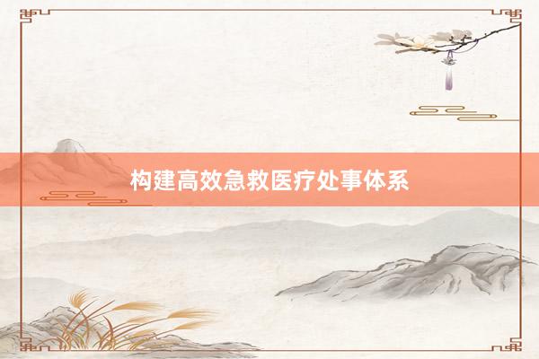 构建高效急救医疗处事体系